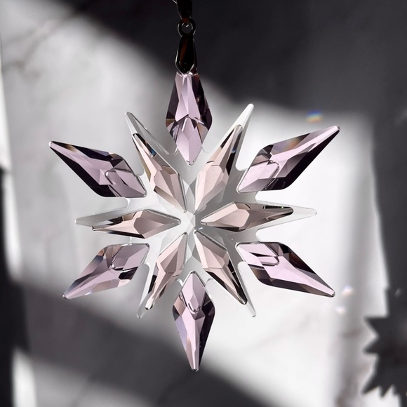 Crystal Snowflake Sun Catcher Christmas Tree Decor Czech Bohemia Crystal Gift - Picture 3 of 15